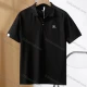 Wholesale Men's Casual Basics Plain Short Sleeve Button Front Polo Shirt E95093# Black Clothing Wholesale Market Liuhua