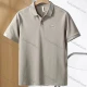 Wholesale Men's Casual Basics Plain Short Sleeve Button Front Polo Shirt E95093# Gray Clothing Wholesale Market Liuhua