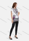 Wholesale Women's LightWeight Loose Fit Batwing Sleeve Tribal Print Mid Length Top With Belt - Liuhuamall