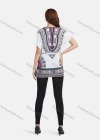 Wholesale Women's LightWeight Loose Fit Batwing Sleeve Tribal Print Mid Length Top With Belt - Liuhuamall