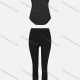 Wholesale Women's Sporty Breathable Mesh Quick Dry Letter Tank Top & Seamless Leggings 2 Piece Yoga Workout Outfits 1009#&1017# Black Clothing Wholesale Market Liuhua