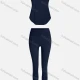Wholesale Women's Sporty Breathable Mesh Quick Dry Letter Tank Top & Seamless Leggings 2 Piece Yoga Workout Outfits 1008#&1017# Dark Cerulean Clothing Wholesale Market Liuhua