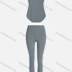 Wholesale Women's Sporty Breathable Mesh Quick Dry Letter Tank Top & Seamless Leggings 2 Piece Yoga Workout Outfits 1006#&1017# Light Slate Gray Clothing Wholesale Market Liuhua