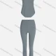 Wholesale Women's Sporty Breathable Mesh Quick Dry Plain Tank Top & Seamless Leggings 2 Piece Yoga Workout Outfits 1008#&1016# Light Slate Gray Clothing Wholesale Market Liuhua
