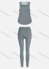 Wholesale Women's Sporty Breathable Mesh Quick Dry Plain Tank Top & Seamless Leggings 2 Piece Yoga Workout Outfits 1008#&1016# - Liuhuamall