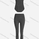 Wholesale Women's Sporty Breathable Mesh Quick Dry Plain Tank Top & Seamless Leggings 2 Piece Yoga Workout Outfits 1006#&1016# Dark Gray Clothing Wholesale Market Liuhua
