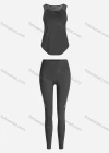 Wholesale Women's Sporty Breathable Mesh Quick Dry Plain Tank Top & Seamless Leggings 2 Piece Yoga Workout Outfits 1006#&1016# - Liuhuamall