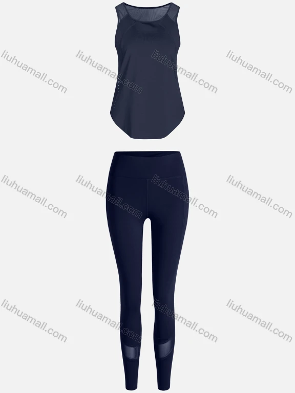 Wholesale Women's Sporty Breathable Mesh Quick Dry Plain Tank Top & Seamless Leggings 2 Piece Yoga Workout Outfits 1007#&1016#