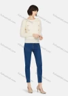 Wholesale Women's Casual Plain Ruffle Neck Clover Decor Mesh Long Sleeve Sweater - Liuhuamall