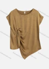 Wholesale Women's Summer Plain Casual Short Cap Asymmetrical Hem Top 8833# - Liuhuamall