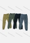 Wholesale Men's Casual Plain Multiple Pockets Zip Decor Drawstring Cargo Pants 9330# - Liuhuamall