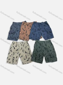 Wholesale Men's Casual Plain Multiple Pockets Elastic Waist Cargo Shorts 29201#, LIUHUA CLOTHING WHOLESALE