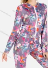 Wholesale Women's Fall Crop Hooded Jacket&Skinny Pants Floral Print Set - Liuhuamall