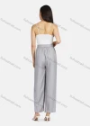 Wholesale Women's Lace Up Ruched Plain Wide Leg Casual Trouser 2203# - Liuhuamall