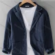 Wholesale Men's Casual Plain Lapel Button Front Patch Pocket Long Sleeve Blazer Jacket Dark Blue Clothing Wholesale Market Liuhua