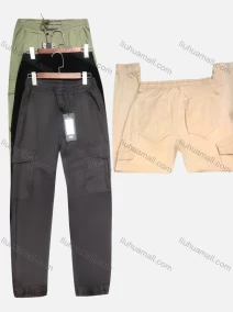 Wholesale Men's Casual Plain Drawstring Multiple Pockets Ankle Length Jogger, LIUHUA CLOTHING WHOLESALE