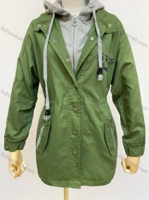 Wholesale Women's Casual Lapel Long Sleeve Embroidered Zipper Pockets Button Front Windbreaker, LIUHUA CLOTHING WHOLESALE