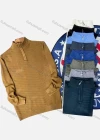 Wholesale Men's Casual Plain High Neck Quarter Zip Long Sleeve Sweater - Liuhuamall