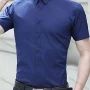 Wholesale Men's Business Button Closure Patch Pocket Plain Formal Shirt preview