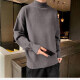 Men's Casual Winter Mock Neck Plain Long Sleeve Knit Sweater Gray Clothing Wholesale Market -LIUHUA