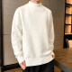 Men's Casual Winter Mock Neck Plain Long Sleeve Knit Sweater White Clothing Wholesale Market -LIUHUA