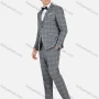 Wholesale Men's Formal Business Plaid Print Slim Fit Lapel Suit Jacket With Waistcoat 3 Piece Set preview