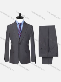 Wholesale Men's Business Lapel Button Plain Flap Pockets Blazer Jacket & Pants 2 Piece Set X7533#, LIUHUA CLOTHING WHOLESALE