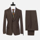 Men's Business Lapel Button Plain Flap Pockets Blazer Jacket & Pants 2 Piece Set X7533# Coffee Clothing Wholesale Market -LIUHUA