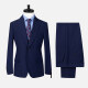 Men's Business Lapel Button Plain Flap Pockets Blazer Jacket & Pants 2 Piece Set X7533# Blue Clothing Wholesale Market -LIUHUA