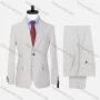Wholesale Men's Formal Lapel Button Striped Flap Pockets Blazer Jacket & Pants 2 Piece Set X7759# preview