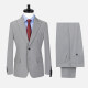 Men's Formal Lapel Button Striped Flap Pockets Blazer Jacket & Pants 2 Piece Set X7759# Gray Clothing Wholesale Market -LIUHUA