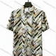 Wholesale In Stock Men's Slim Fit Short Sleeve Shirt | Geometric Chevron Stripe Abstract Print Casual Party Clubwear Fas Yellow Clothing Wholesale Market Liuhua