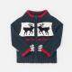 Boys Long Sleeve Elk Print Zipper Sweater Jacket Dark Green Clothing Wholesale Market -LIUHUA