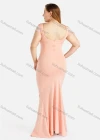 Wholesale Women's Elegant Plain V Neck Cutout Pleated Cross Front Split Hem Rhinestone Mermaid Evening Dress - Liuhuamall