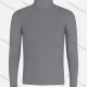 Wholesale Men's Casual Long Sleeve Texture Knit High Neck Plain Sweater Dark Gray Clothing Wholesale Market Liuhua