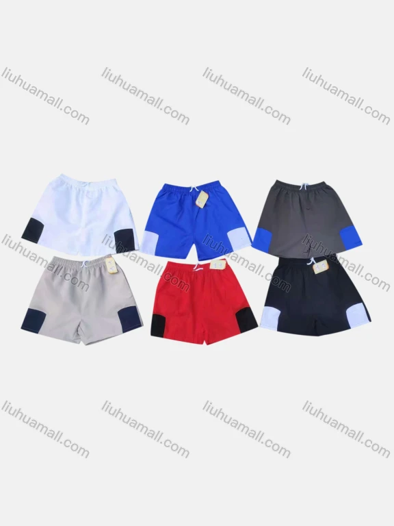 Wholesale Men's Swim Trunks Quick Dry Colorblock Drawstring Beach Shorts