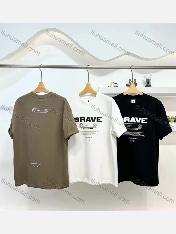 Wholesale Men's Casual Letter Round Neck Short Sleeve Drop Shoulder T-shirts N8003#
