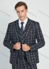 Wholesale Men's Business Lapel One Button Plaid Print Suit Jacket With Waistcoat 3 Piece Set - Liuhuamall