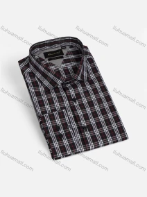 Wholesale Men's Casual Collared Long Sleeve Plaid Print Button Down Shirts, LIUHUA CLOTHING WHOLESALE