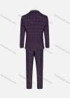 Wholesale Men's Formal Lapel Gingham Print Single Breasted Pockets Blazer & Pants 2 Piece Suit Sets - Liuhuamall