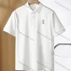 Wholesale Men's Casual Basics Plain Short Sleeve Button Front Polo Shirt E95094# White Clothing Wholesale Market Liuhua