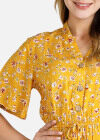 Wholesale Women's Ditsy Floral Print Short Sleeve Drawstring Waist Pleated Dress - Liuhuamall