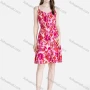 Wholesale Women's Casual V Neck Elastic Waist Lace Up Ruffle Hem Floral Print Cami Dress preview