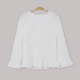 Women's Causal Round Neck Long Sleeve Plain Knit Sweater White Clothing Wholesale Market -LIUHUA