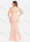 Wholesale Women's Elegant Plain Deep V Neck Sleeveless Rhinestone Zipper Tank Mermaid Evening Dress - Liuhuamall