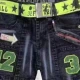 Wholesale Boy's Casual Letter Graphic Labeled Denim Shorts With Belt 065# 2# Clothing Wholesale Market Liuhua