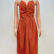 Women's Casual Sleeveless Twist Plain Knee Length Dress 18# Clothing Wholesale Market -LIUHUA