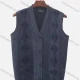 Wholesale Men's Casual Sleeveless Argyle Print Button Down Knit Sweater Vests Charcoal Gray Clothing Wholesale Market Liuhua