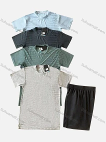 Wholesale Men's Casual Plain Striped Round Neck Short Sleeve Tee, LIUHUA CLOTHING WHOLESALE