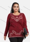 Wholesale Women's Elegant Round Neck Long Sleeve Floral Embroidery Slit Hem Knit Top - Liuhuamall